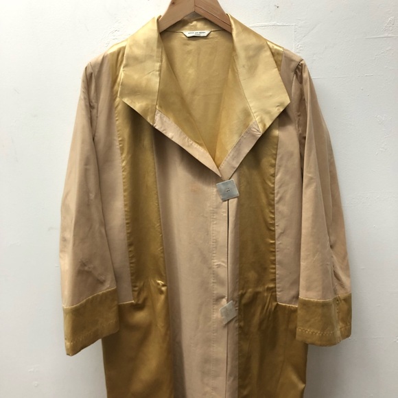 Dries Van Noten Long Jacket Silk Cotton Golden Color Size M - Picture 2 of 10